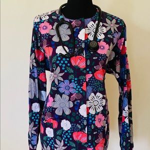 Flowered Scrub Jacket
